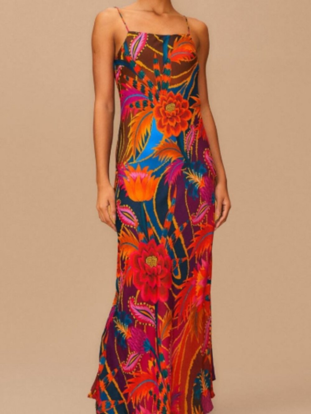 Tropical Silk Maxi FARM Rio Dress - Picture 2 of 4